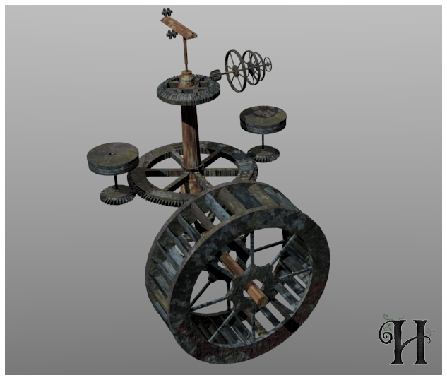 Howsham Water Mill, created in Blender 3D