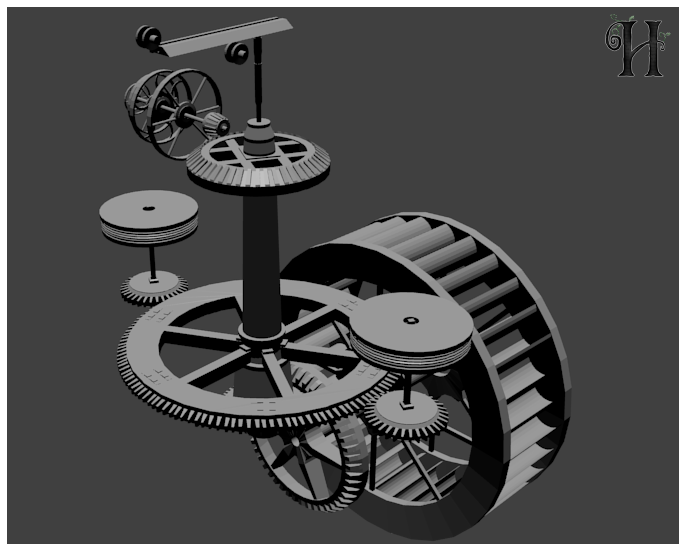 Howsham Water Mill, created in Blender 3D