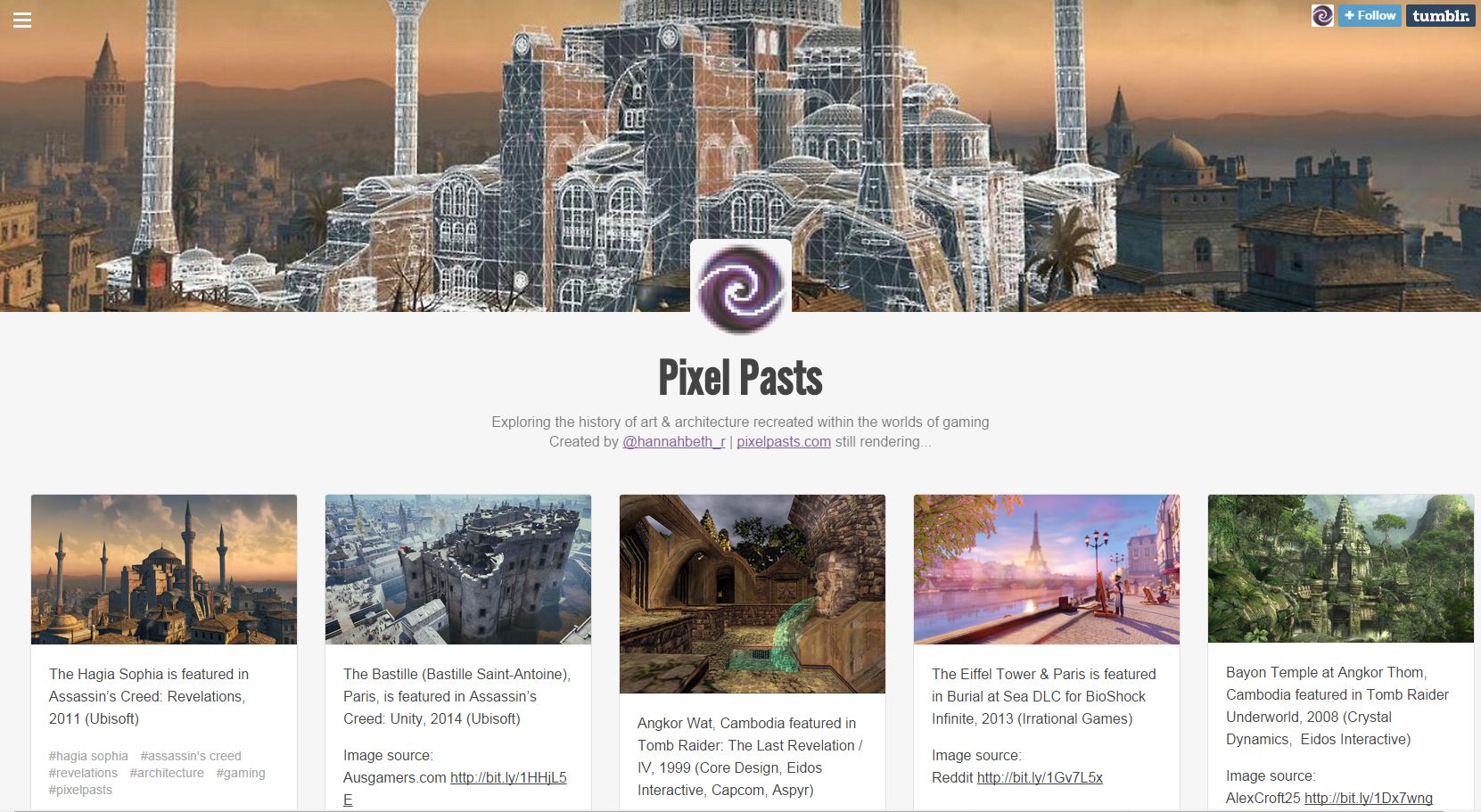 Pixel Pasts Tumblr screenshot